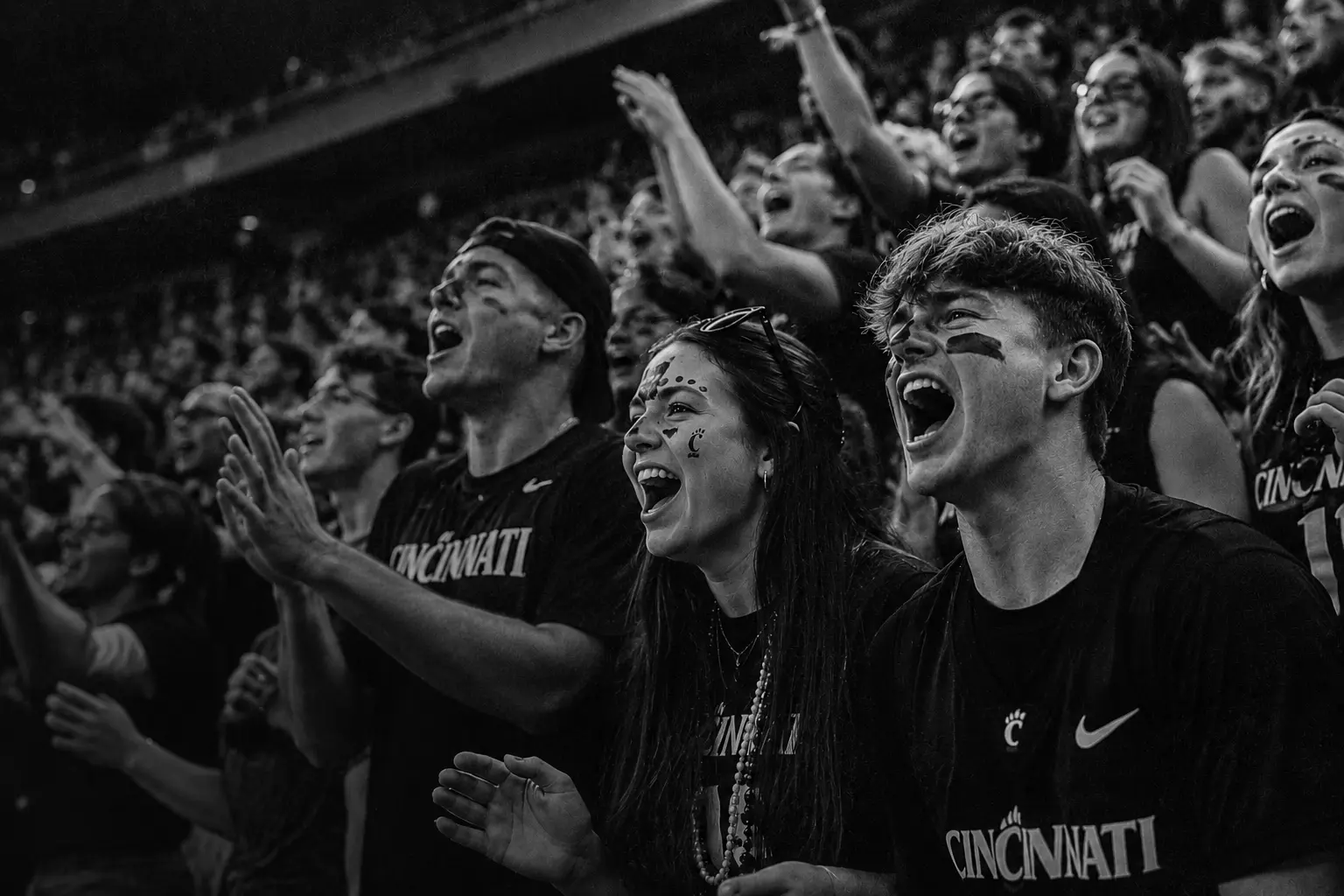 Students cheering in the student section